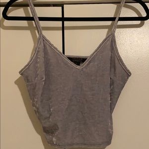 Lilac velvet crop top